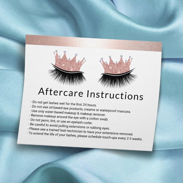 Lash Queen Eyelash Extensions Rose Gold Aftercare Flyer (Von Creator hochgeladen)