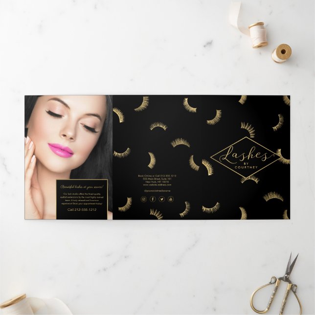 Lash Salon Black/Gold Broschüre (Außenbereich)