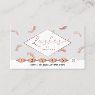 Lash Salon Grau/Rose Gold Loyalität Treuekarte
