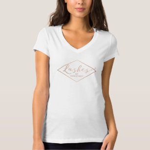 Lash Salon White/Rose Gold Personalisiert T-Shirt