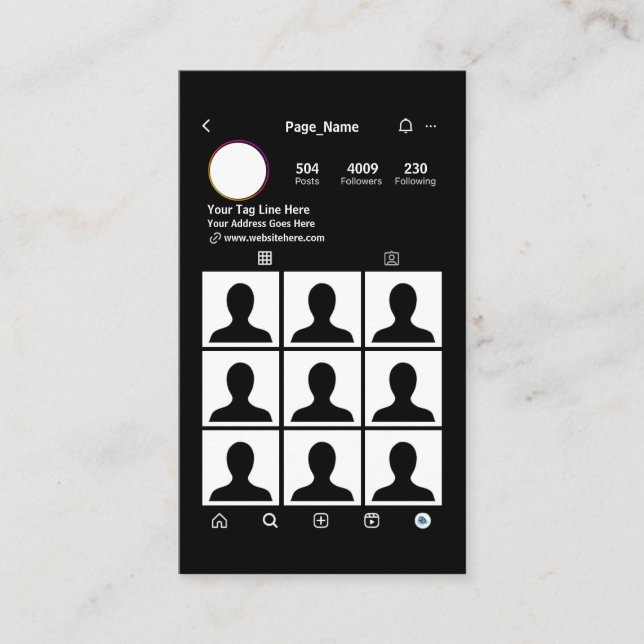 Lash Tech Gram Business Card Visitenkarte (Vorderseite)