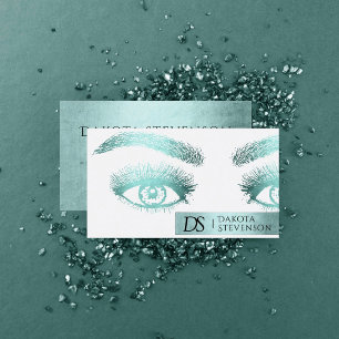Lash Techniker   Luxuriöse Türkis Aquamarin Green Visitenkarte