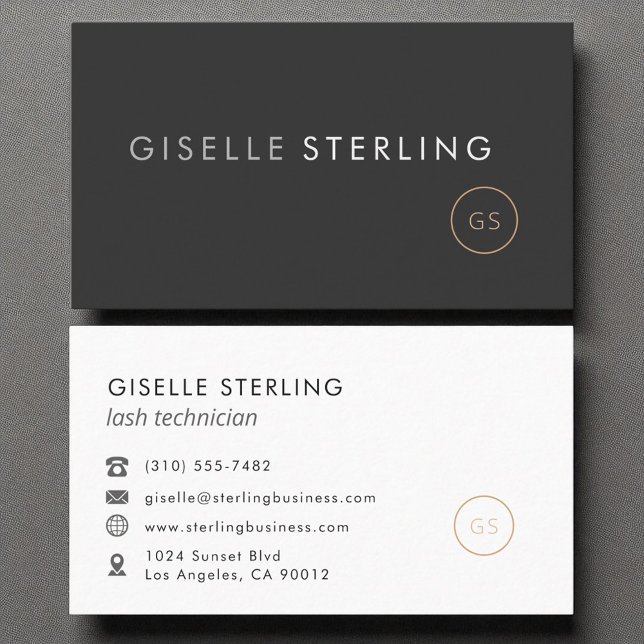 Lash Techniker Minimalistisch Luxus Black Visitenkarte (Von Creator hochgeladen)