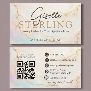 Lash-Technikerin Opal Stone QR Code Visitenkarte