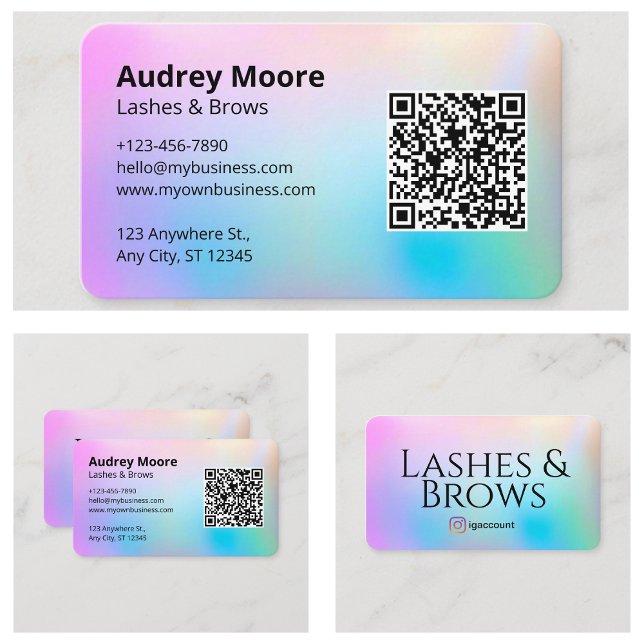 Lash und Brows Tech Moderne Minimalistisch Visitenkarte (Lash and Brows Tech Modern Minimalist Business Card
)