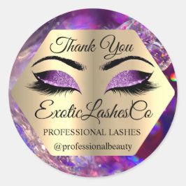 Lash Vielen Dank Makeup Artist Gold Eyes Lila Runder Aufkleber