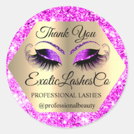 Lash Vielen Dank Makeup Artist Gold Glitzer Hot Pi Runder Aufkleber