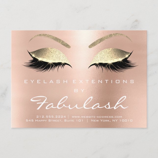 Lashes Aftercare Instruction Pink Gold (Vorderseite)