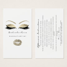Lashes Aftercare Instruction Schwarz-weiß Gold Lip