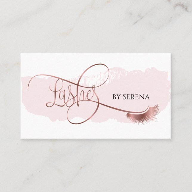 Lashes Beauty Makeup Girl Lash Extension Elegant Visitenkarte (Vorderseite)