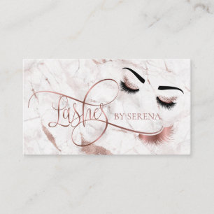 Lashes Beauty Makeup Girl Lash Extension Marble Visitenkarte