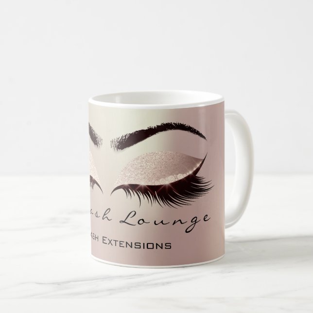 Lashes Beauty Studio Blush Eye Glitzer Kaffeetasse (VorderseiteRechts)