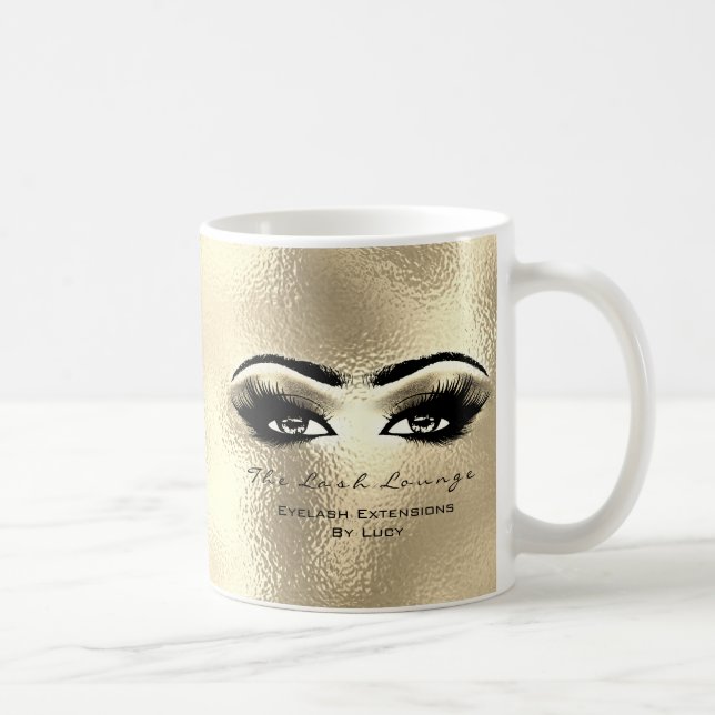 Lashes Beauty Studio Gold Eyes Glitzer Kaffeetasse (Rechts)