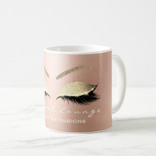 Lashes Beauty Studio Rose Gold Glitzer Kaffeetasse