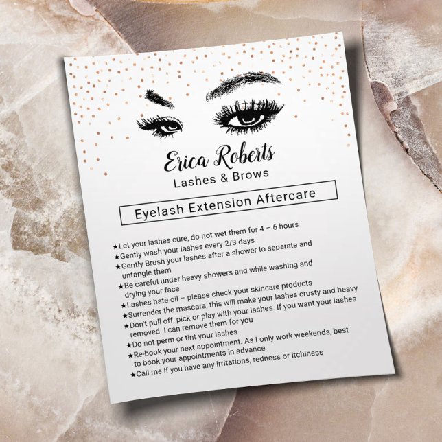 Lashes & braun Eyelash Aftercare Instruktion Flyer (Von Creator hochgeladen)