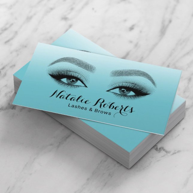 Lashes & braun Makeup Artist Aquamarin Beauty Salo Visitenkarte (Von Creator hochgeladen)