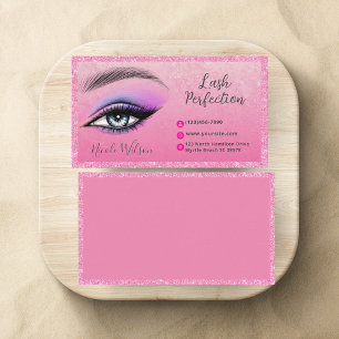 Lashes Brows Beauty Makeup Glitzer Business Card Visitenkarte