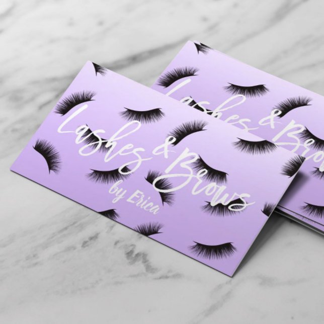 Lashes Brows Makeup Artist Classy Lavender Visitenkarte (Von Creator hochgeladen)