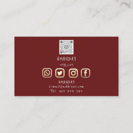 Lashes Brows Makeup Logo Social Media Burgundy Visitenkarte