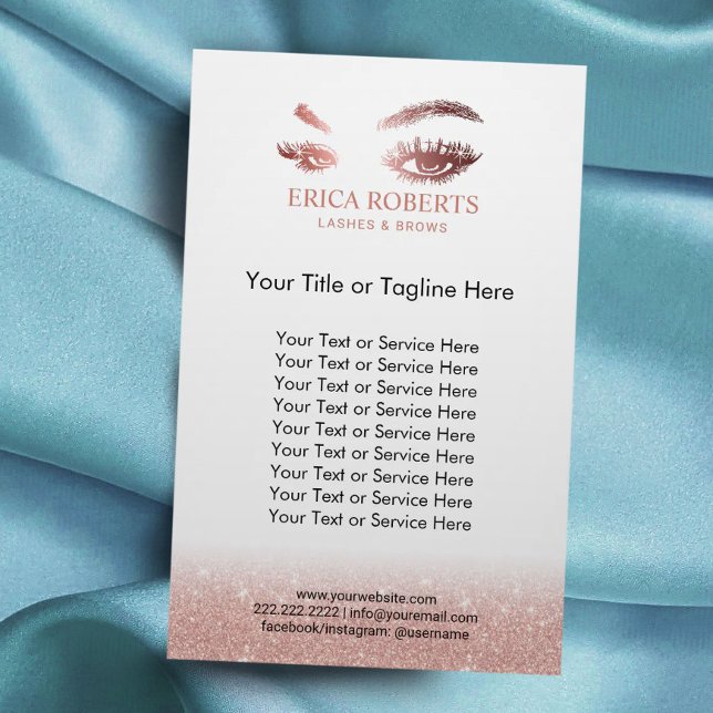 Lashes Brows Makeup Rose Gold Beauty Salon Flyer (Von Creator hochgeladen)