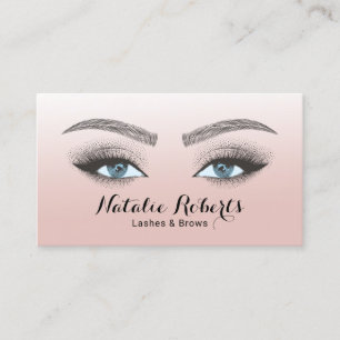 Lashes Brows Microblading Beauty Salon Blush Pink  Visitenkarte