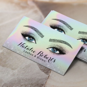 Lashes Brows Microblblading Holographic Beauty Eye Visitenkarte