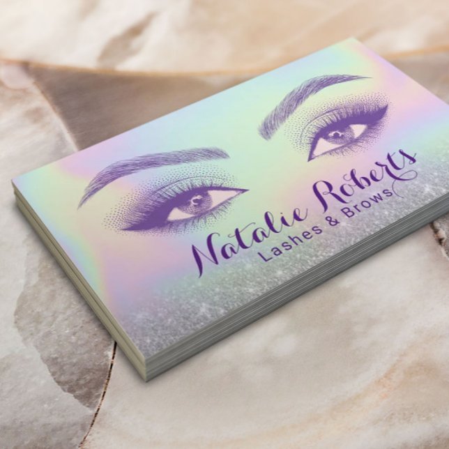 Lashes & brows Pastel Holographic Beauty Salon WEL Visitenkarte (Von Creator hochgeladen)