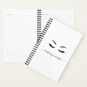 Lashes Business Minimalistisch Schwarz-weiß Elegan Planer