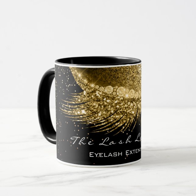 Lashes Erweiterung Makeup Studio Gold Lux Black Tasse (Vorderseite Links)