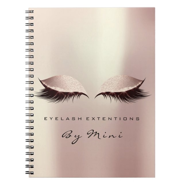 Lashes Erweiterungen Augen Makeup Künstler Rose Bl Notizblock (Vorderseite)