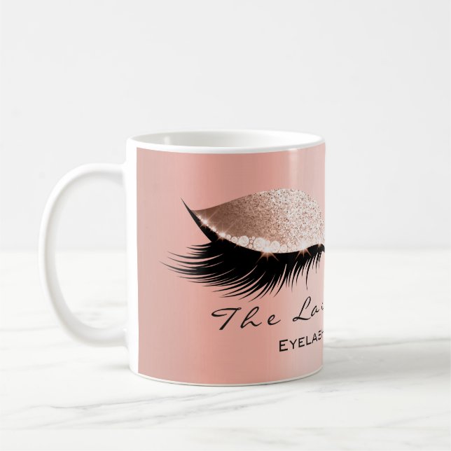 Lashes Extension Eye Makeup Studio Glitzer Coral Kaffeetasse (Links)
