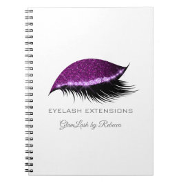 Lashes Extension Lila Silver Makeup Glitzer Notizblock