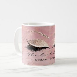 Lashes Extension Makeup Studio Pink Molten Glitzer Kaffeetasse
