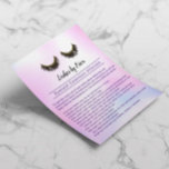 Lashes Eyelash Extension Aftercare Aquarell Pink Flyer<br><div class="desc">Lashes Makeup Artist Aftercare Instruction Aquarell Pink Ombre Flyer.</div>