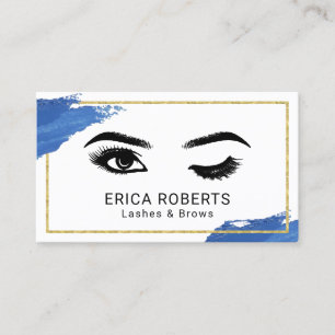 Lashes Eyelash Makeup Artist Navy Brush Stroke Visitenkarte