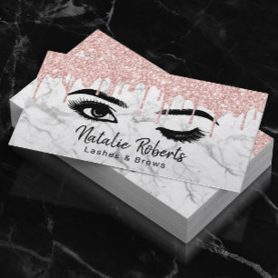 Lashes Eyelash Makeup Artist Rose Gold Tropfen Mar Visitenkarte