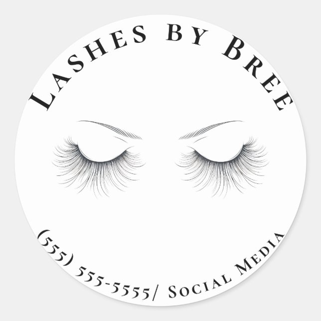 Lashes Eyelashes Runder Aufkleber (Vorderseite)