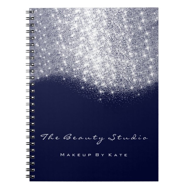 Lashes Eyes Makeup Artist Gray Blue Navy Glitzer Notizblock (Vorderseite)