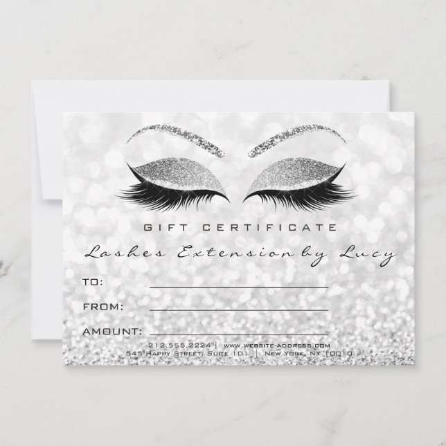 Lashes Grey Silver Makeup Certificate - Glitzer (Vorderseite)