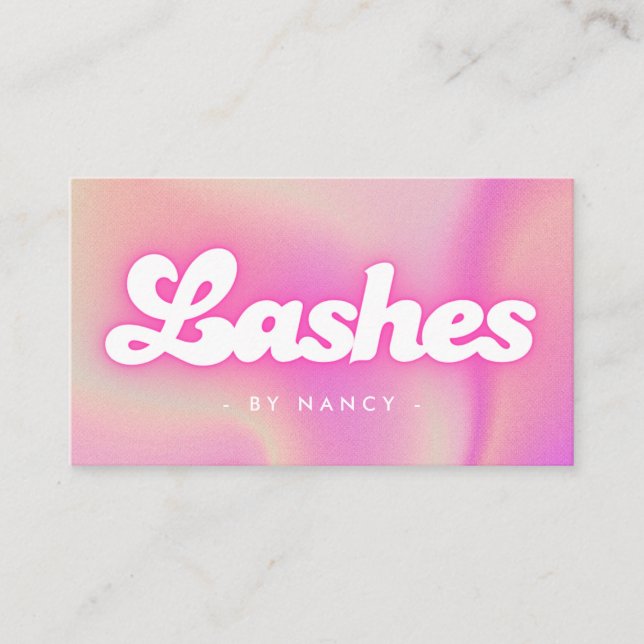 Lashes Groovy Retro Pink Visitenkarte (Vorderseite)