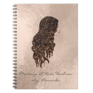 Lashes Hair Stylist Makeup Artist Copper Mermaid Notizblock
