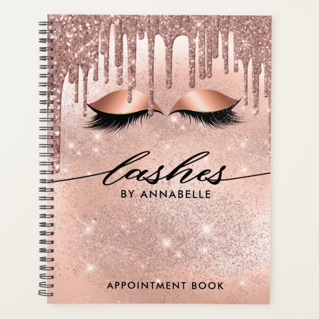 Lashes Livre de Rendez-vous Moderne Rose Gold (Devant)