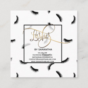 Lashes Lots nach Pflege von Lashes Quadratische Visitenkarte
