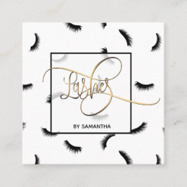 Lashes Lots of Lashes Eyelash Lash Artist Quadratische Visitenkarte