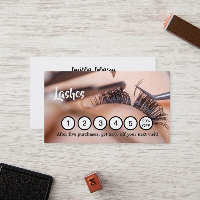 Lashes Loyalty Business Card Treuekarte (Vorderseite/Rückseite Beispiel)
