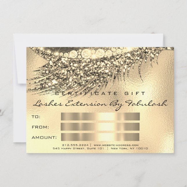 Lashes Lux Makeup Certificate Geschenk Gold Lux (Vorderseite)