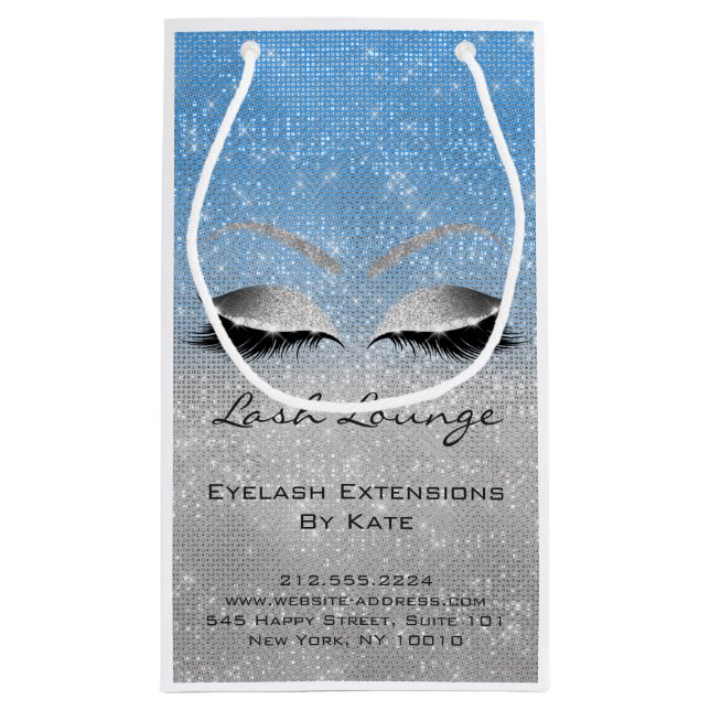 Lashes Makeup Artist Beautique Blue Grau Kleine Geschenktüte (Rückseite)