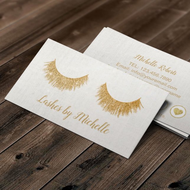 Lashes Makeup Artist Chic Gold Eyelash Extensions Treuekarte (Von Creator hochgeladen)