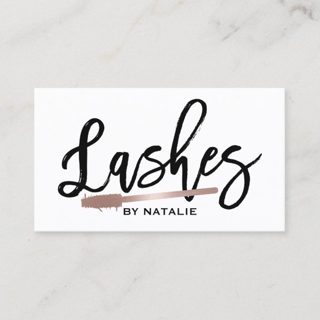 Lashes Makeup Artist Elegantes Handgeschriebenes S Visitenkarte (Vorderseite)