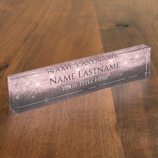 Lashes Makeup Artist Event Plane Pink Black Namensplakette (Seite)